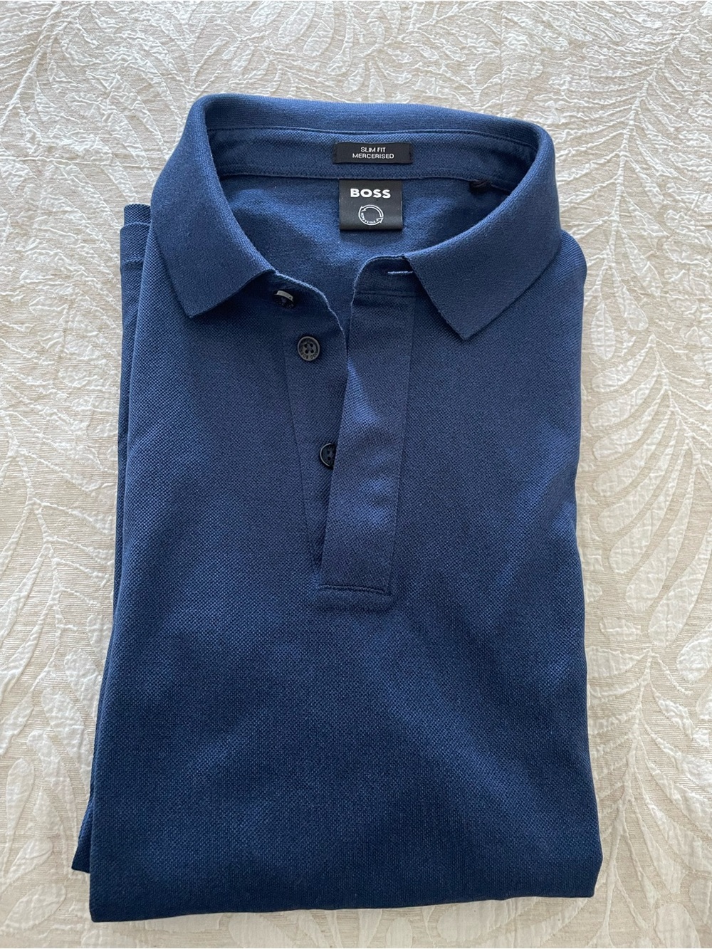 BOSS Navy Blue Slim Fit Polo
